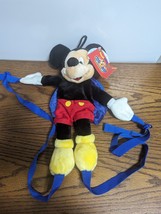 VINTAGE 90s Disney Mickey Mouse Kids Kmart Plush Stuffed Toy Backpack Straps NWT - £23.49 GBP