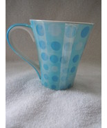 Retro Design Blue &amp; White Polka Dot Mug New - $4.99