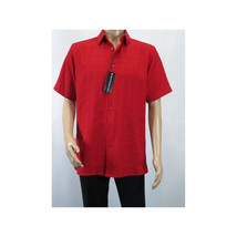 Men Short Sleeves Sports Shirt by BASSIRI Light Weight Soft Microfiber 60021 Red image 2