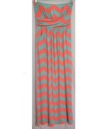 Loila Womens Maxi Dress W Pockets Long Strapless Multicolor Chevron Size... - $16.82