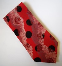 Carlo Palazzi Red Black Polka Dot Neck Tie 100% Silk Italian Handmade Mens  - £30.37 GBP