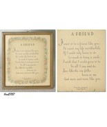 Vintage Framed Sentiment Titled  A FRIEND   (Inventory #M2727) - £15.99 GBP