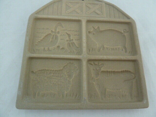 Primary image for Pampered Chef COOKIE & PAPER PRESS MOLD Barn Pig Sheep Cow Duck Farm animals