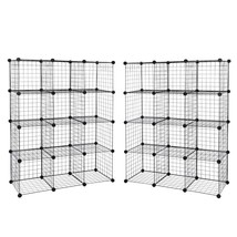 2X 12 Cube Storage Rack Organizer Kitchen Bedroom Shelving Metal Wire Shelves - £93.51 GBP