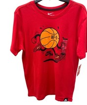 Nike Mens Graphic Print T-Shirt Size Medium Color Red Balck Orange - £35.57 GBP