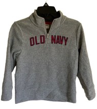 Old Navy Fleece Jacket Boys Size 4  Gray 1/4 Zip USA Mock Neck  Long Sleeved - $8.91