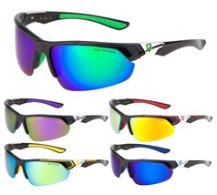 Khan Polarized Semi Rimless Shield Wrap Around Sunglasses Sport Outdoor Chopper - £8.00 GBP