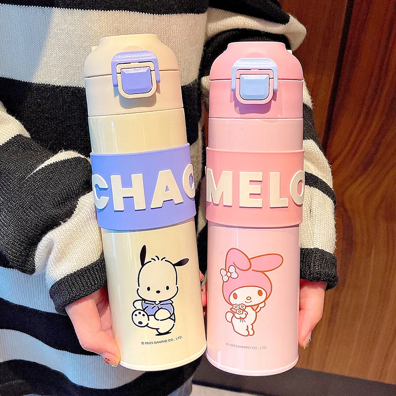 Ins New Sanrio Cinnamoroll Kuromi High Beauty Sports Warm Cup Portable Travel - £17.32 GBP+