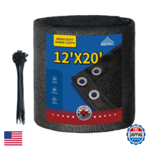MVPNET 90% Black Sun Shade Cloth w/ Grommets 12x20 FT, 145GSM Heavy-Duty... - $64.12