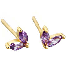 Anyco Earrings Fashion Gold Stud Chic Simple Zircon For Teen Women Jewelry  - £13.72 GBP