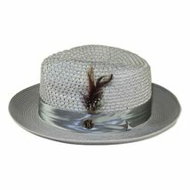 Men's Summer Spring Braid Straw style Hat by BRUNO CAPELO JULIAN JU909 Silver image 4