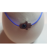 HAMSA HAND Blue GLASS EVIL EYE Protection POWER GOOD LUCK BRACELET - £9.33 GBP