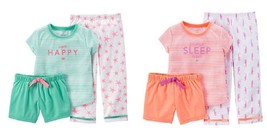 Carter's Toddler Girls 3pc Pajamas Happy or Sleep Sizes 24M, or 4T NWT - $11.19
