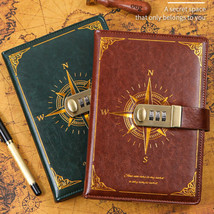 Lock PU Leather Vintage Journal A5 Notebook Lined Paper Writing Diary 256 Pages - £25.29 GBP