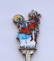 Collector Souvenir Spoon Mexico Jarabe Mexican Folk Dance Porcelain Emblem - £7.84 GBP