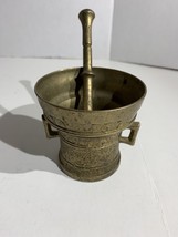 Vintage Brass Miniature Richard Startyn 1623 Pharmacists Mortar and Pestle Decor - $24.24