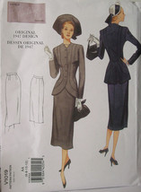 Vogue sz 6-12 Repro 1947 Vintage Pattern 1019 Ladies Skirt, Fitted Jacket Uncut - £9.58 GBP
