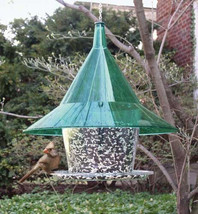 Bird Feeder Large Clear Green Baffle  Squirrel and Weather Resistant - $89.05