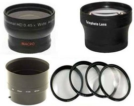 Wide Lens + Tele Lens + Close Up Set+ Tube bundle for Nikon Coolpix P510 Digital - £57.84 GBP