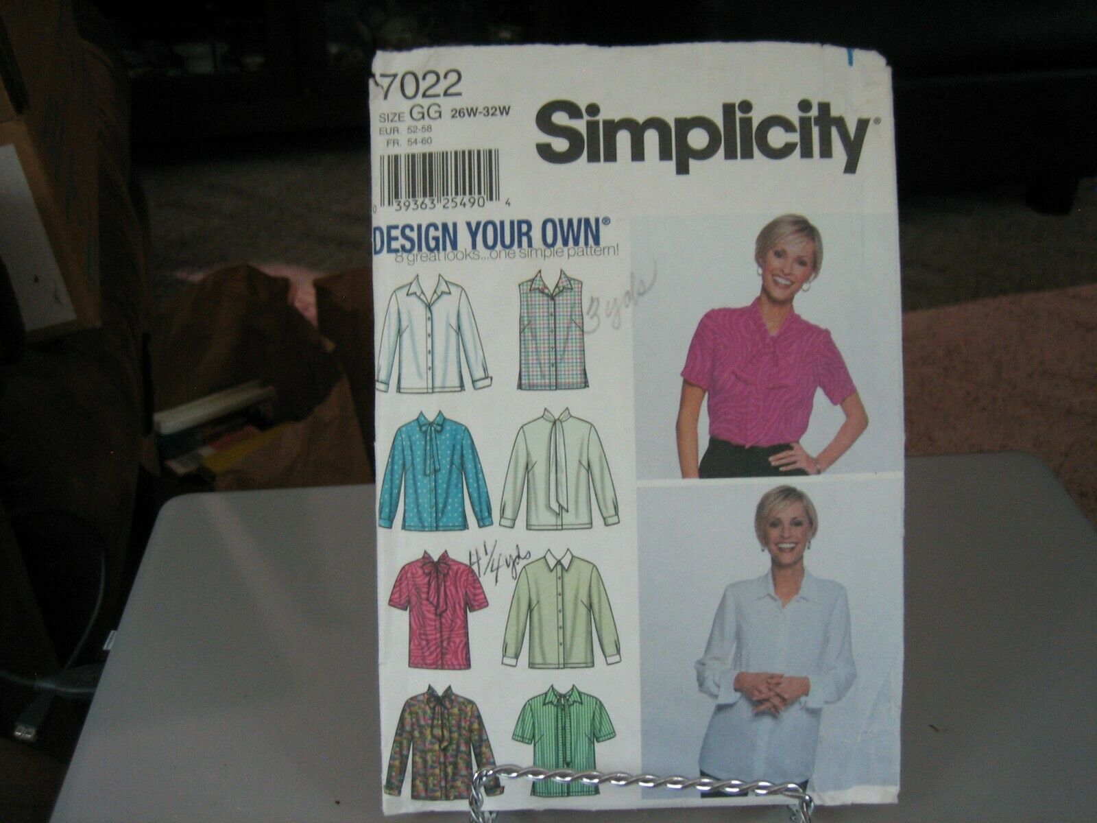Simplicity 7022 Women's Design Your Own Blouse Pattern - Size 26W Bust 48 - $9.78