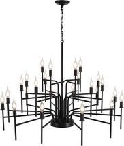 ZENGGP Black Sputnik Farmhouse Chandelier, Rural Industrial Candle Penda... - $118.75