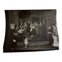 Vtg Photo Family Wedding Church Steps Bride Groom Throwing Rice Proof Stamped - £6.80 GBP