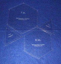 Hexagons 6&quot; &amp; 7&quot; &amp; Equilateral Triangles to match, 4 pc set- 1/8&quot; Thick - £24.76 GBP