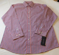Tommy Hilfiger Boys Long Sleeve Button Up Shirt 20 plaid T871018 600 Red white b - $28.30