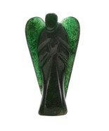 Dark Green Jade Gemstone Healing Handmade Carving Figurine Angel 50mm - £27.63 GBP