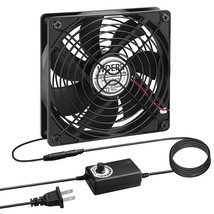 Ac 120Mm Computer Fan With Ac Plug, 110V - 240V Ac To Dc 12V Variable Speed Cont - £28.68 GBP