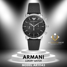 Emporio Armani Men’s Chronograph Quartz Leather Strap Black Dial Watch AR11143 - $130.91