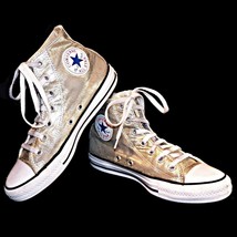 Converse Chuck Taylor All Star High Top Metallic Lite Gold Men 6 Women 8 153178F - £43.79 GBP