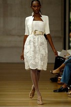 $5800 Oscar De La Renta Stunning Excl Embroidery Ivory Runway Dress 2 - £466.93 GBP