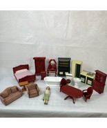 Melissa &amp; Doug Dollhouse Furniture Bedroom Dining Kitchen Living Bath Room - $88.11