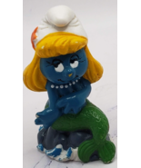 Smurfs Mermaid Smurfette 20142 Figure Green Tail Vintage Smurf PVC Figur... - $187.97 MXN