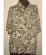 Hawaiian Shirt Leaves Hibiscus Flower Size 2XL (50/52)  Men&#39;s Puritan Ba... - £20.69 GBP