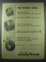 1954 Goodyear Tires Ad - The world over - $18.49