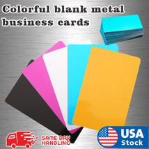 One Color 100Pcs Blank Metal Business Cards Aluminum Sheet Laser Mark Ma... - £23.47 GBP