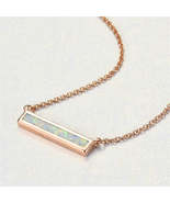Opal &amp; 18K Rose Gold-Plated Bar Necklace - £15.00 GBP
