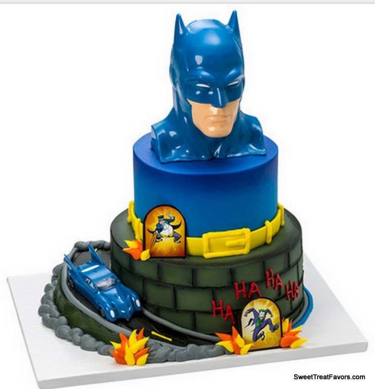 Batman BIRTHDAY Party Supplies Cake Topper Cupcake Justice League Marvel Heroes - $19.75