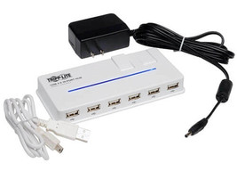 AC Powered 10 port USB 2.0 HUB Hi Speed w/ A.C. adapter Tripp-Lite U222-010-R - £60.27 GBP