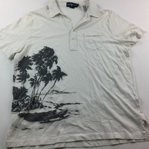 Ralph Lauren Men&#39;s White Polo Shirt Palms Beach Buttons Pocket Size XL Ex Large - £23.52 GBP