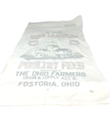 Vtg Original Ohio Farmers Feed Grain Supply Cloth Sack Fostoria an Red 3... - £30.35 GBP