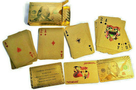 Complete Deck Playing Cards Ben Franklin $100 Bill Gold Foil 24 Carat - £23.55 GBP