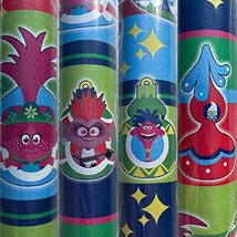 2 Rolls Trolls Movie Christmas Ornament Wrapping Paper 40 sq ft Total - £19.27 GBP