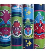 2 Rolls Trolls Movie Christmas Ornament Wrapping Paper 40 sq ft Total - £19.41 GBP
