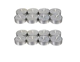 Paraffin Wax Silver Glitter Tealight Candles Smokeless Scented Floating t-lite f - £18.06 GBP