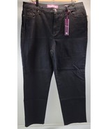 L16) Women&#39;s Gloria Vanderbilt Stretch Amanda Black Jeans Pants Size 16 ... - $24.74