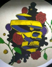 Grateful Dead Car Window Decal Vintage Bertha Ribbon Skull Red Roses Hippy Art - £13.08 GBP