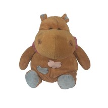Hippopotamus with Heart Patches Pot Belly Plush Stuffed Animal - £10.34 GBP